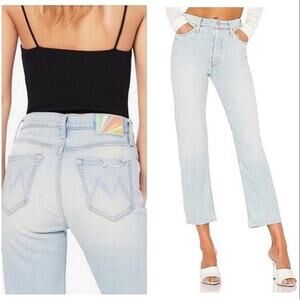 Mother Denim Tomcat Jeans Hella Hot Straight Leg Crop Rainbow Patch Size 28